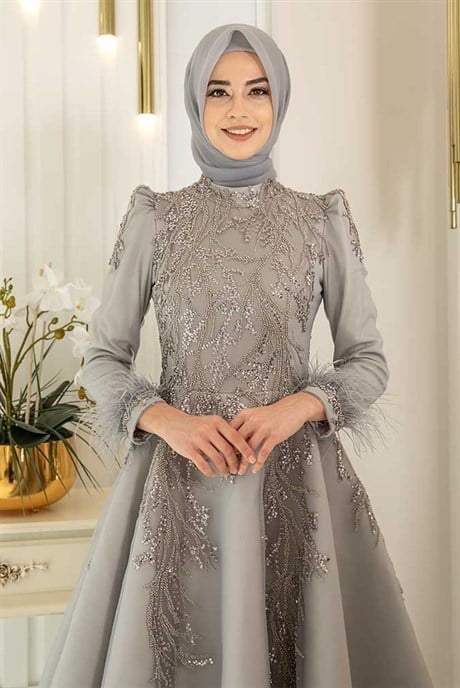 Pınar Şems Büşra Abiye Gri