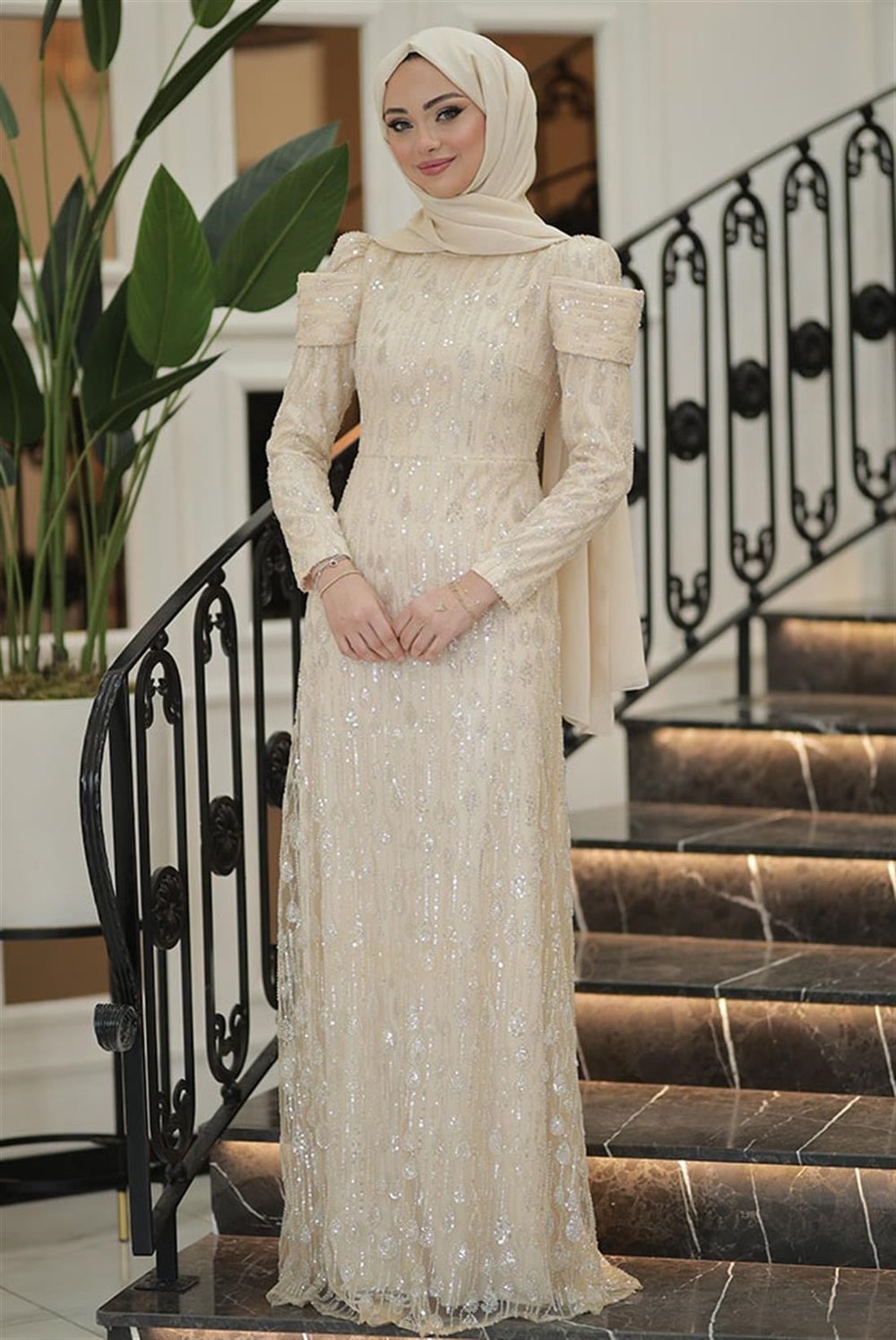Pınar Şems Damla Abiye Gold
