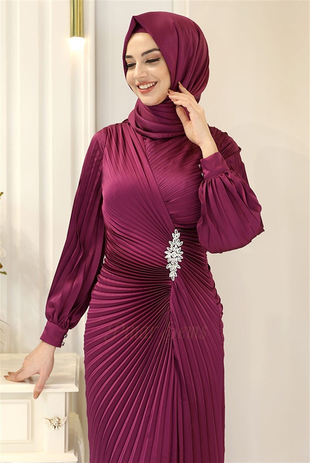 Pınar Şems Dilber Abiye Fuşya