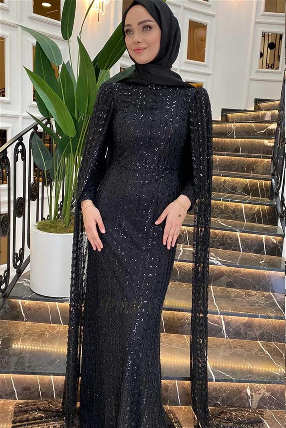 Pınar Şems Elmira Abiye Siyah