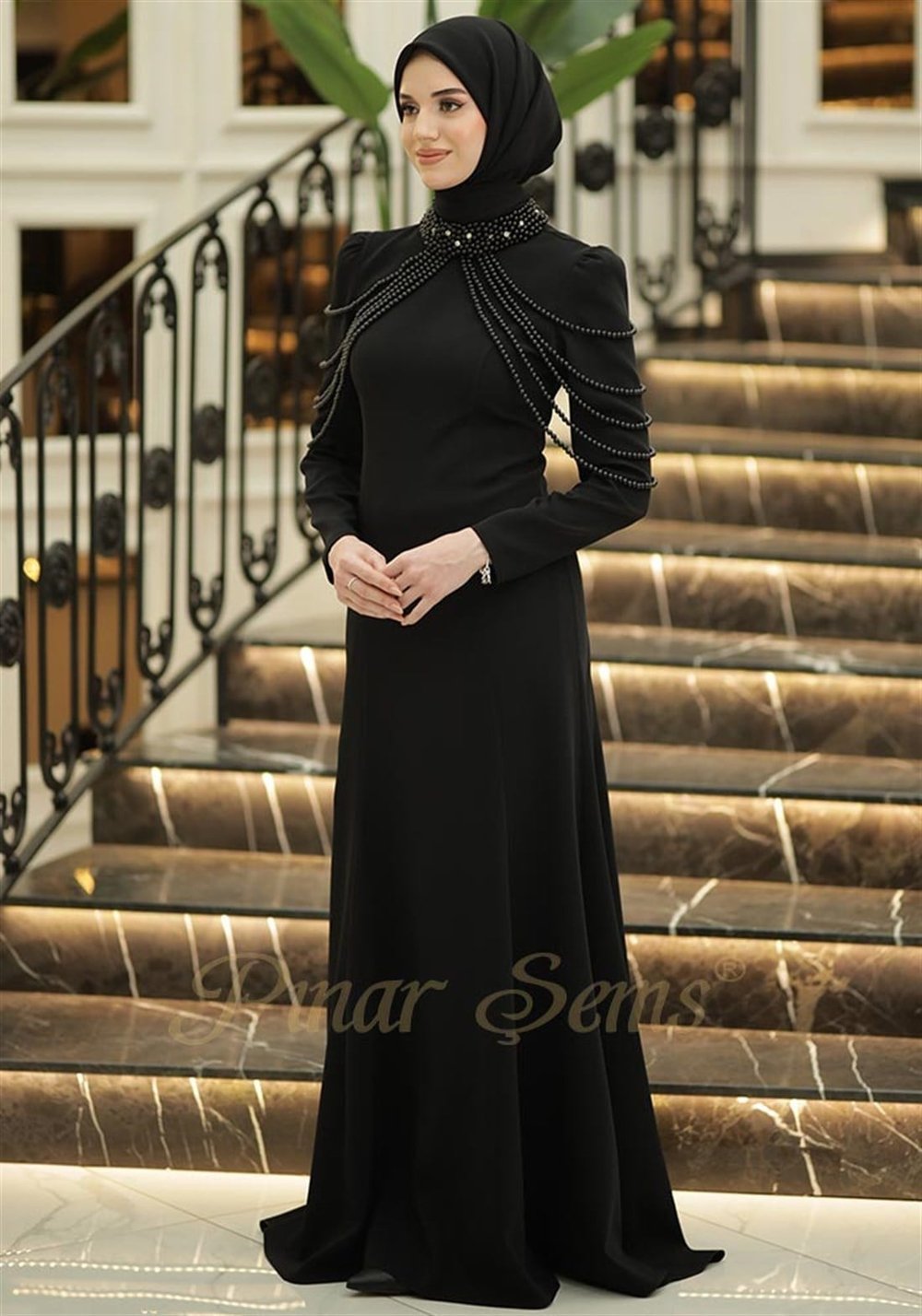 Pınar Şems İnci Nur Abiye Siyah