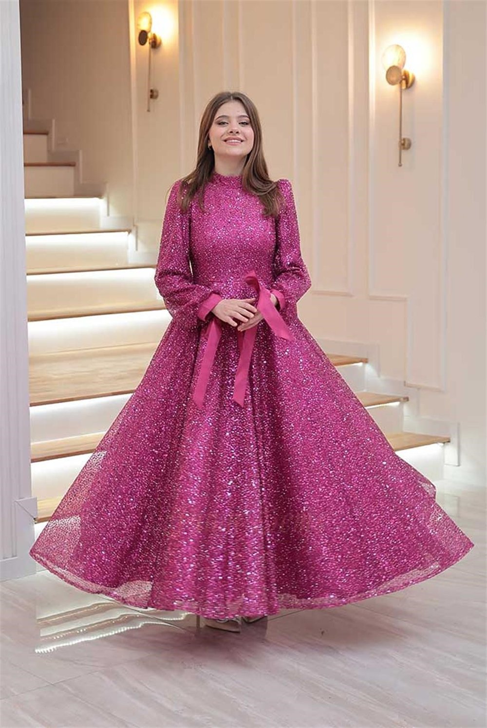 Pınar Şems Işıl Abiye Fuşya