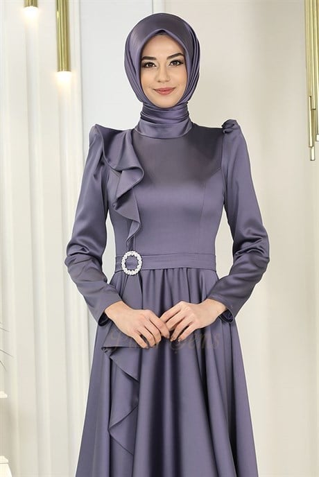 Pınar Şems Lalin Abiye Sisli Mor