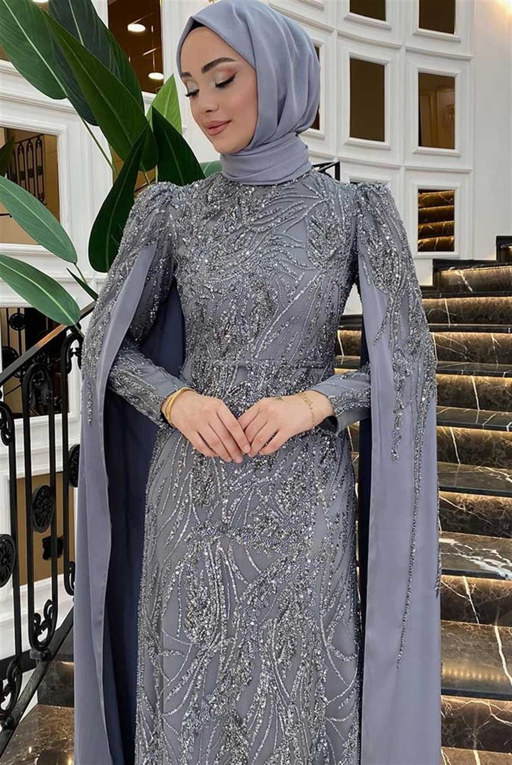 Pınar Şems Nadide Abiye Gri