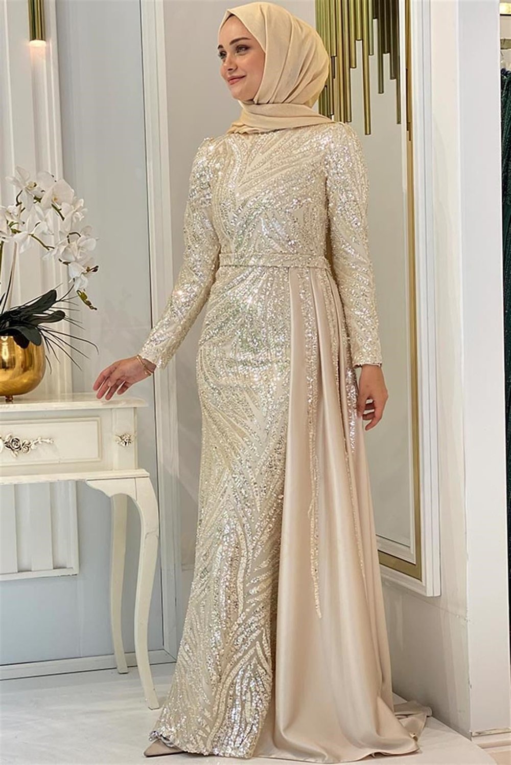 Pınar Şems Yeni Hayrunisa Abiye Gold