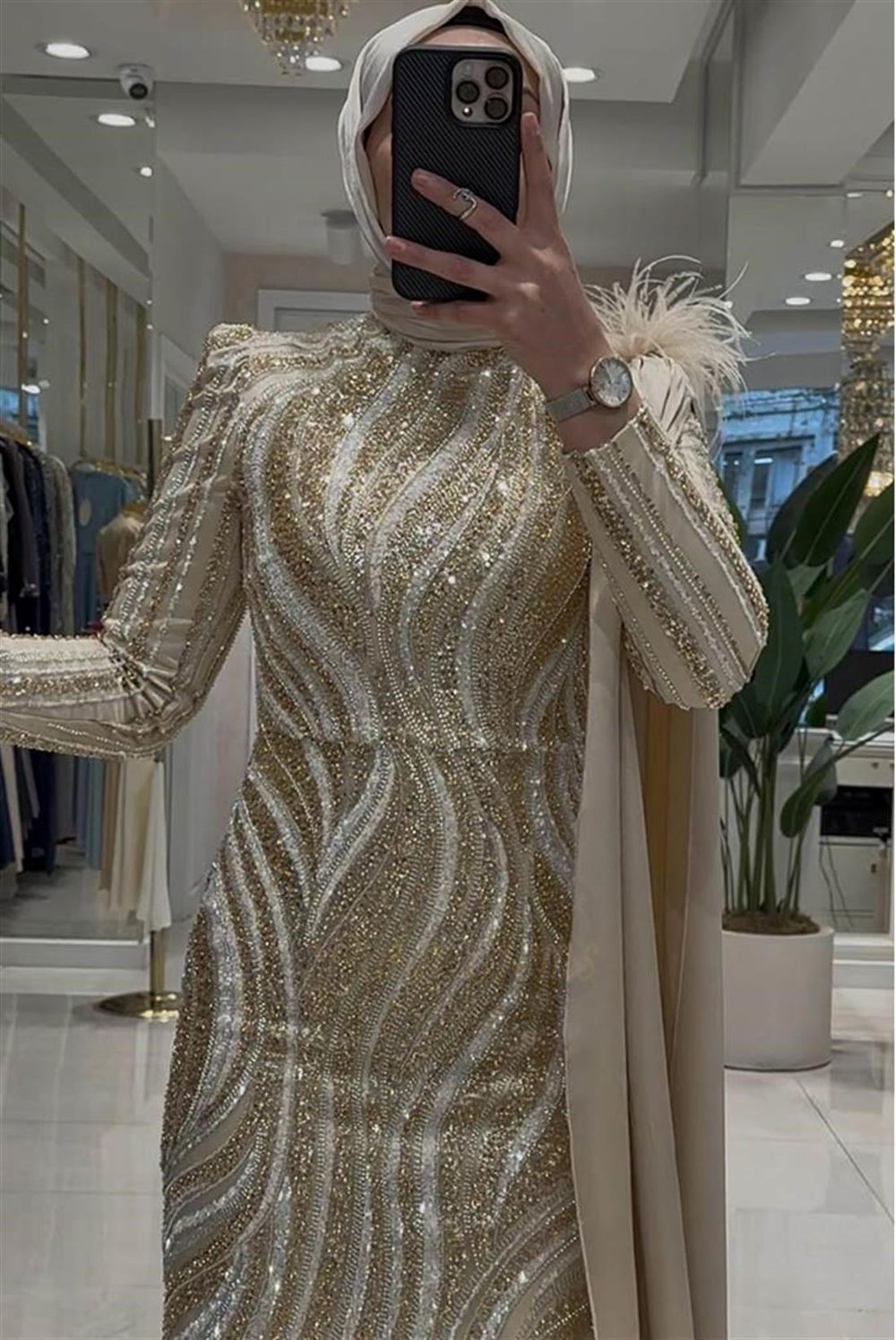 Pınar Şems Zerrin Abiye Gold