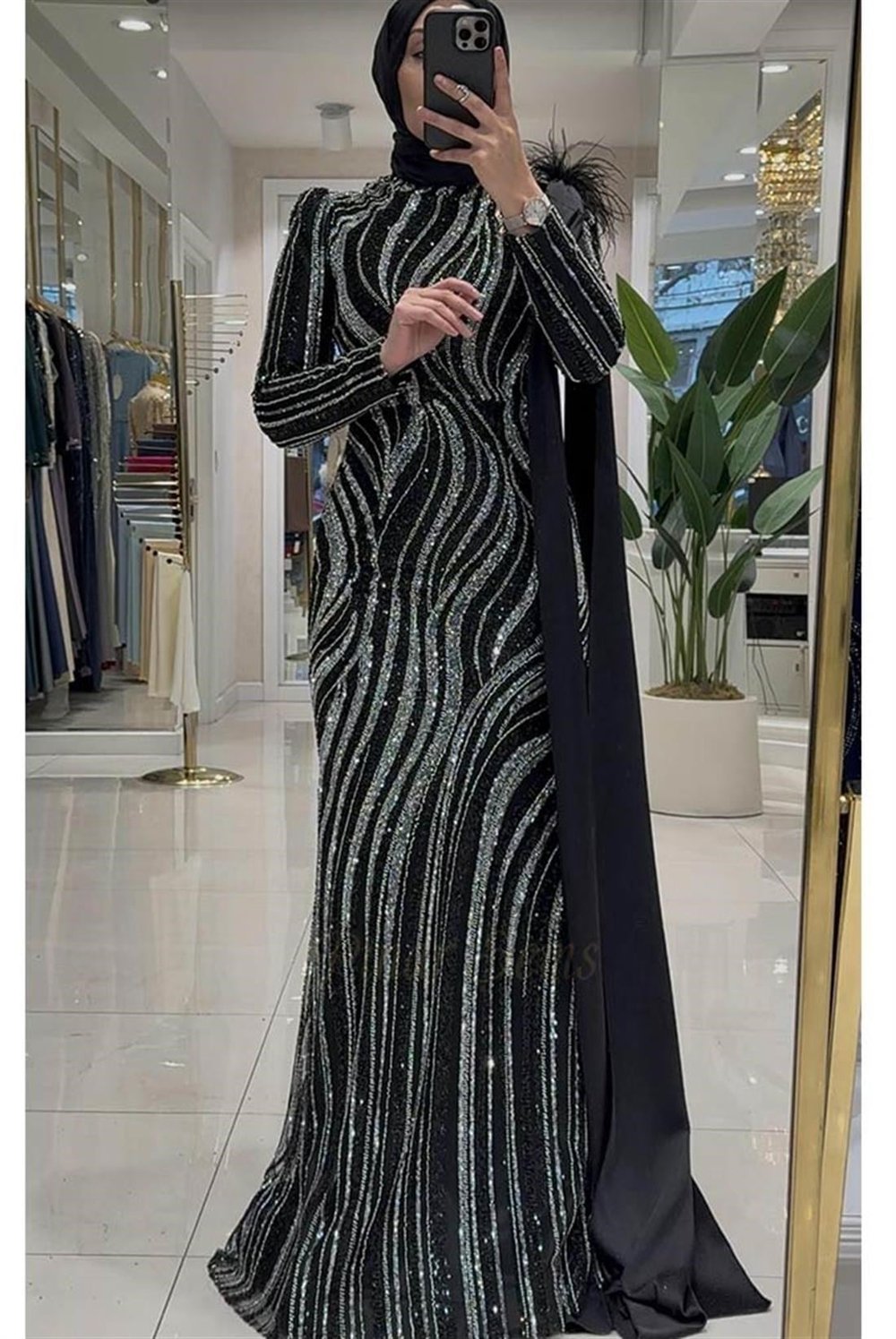 Pınar Şems Zerrin Abiye Siyah