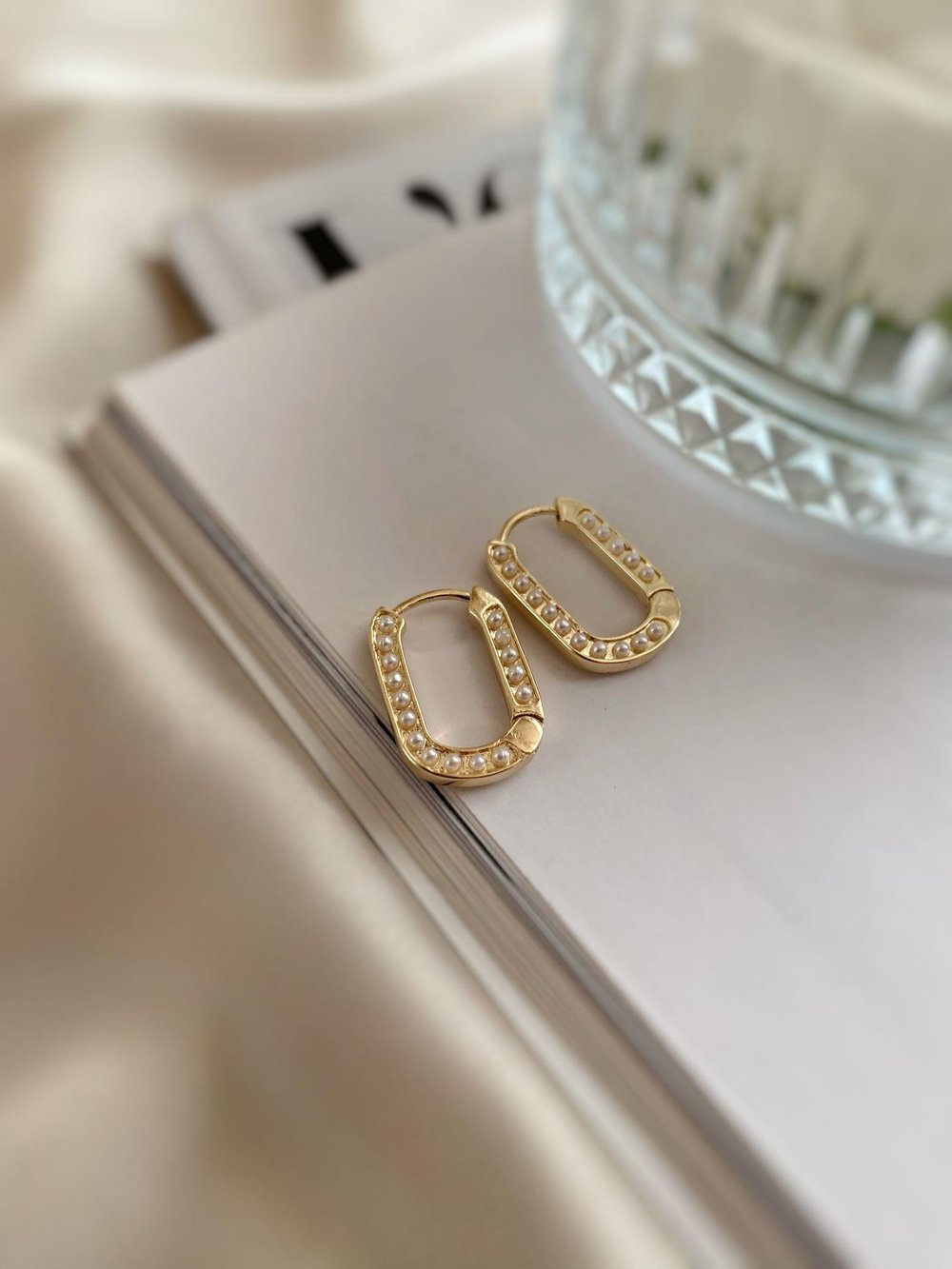 İncili Gold Küpe
