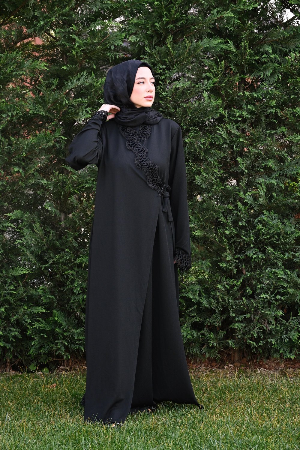 Miraç Dantel İşlemeli Tek Parça Pratik Namaz Elbisesi