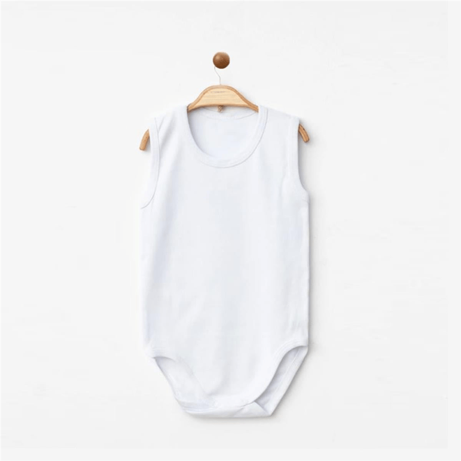 Unisex Bebek Pamuklu Kolsuz Çıtçıtlı Zıbın 9-12 Ay
