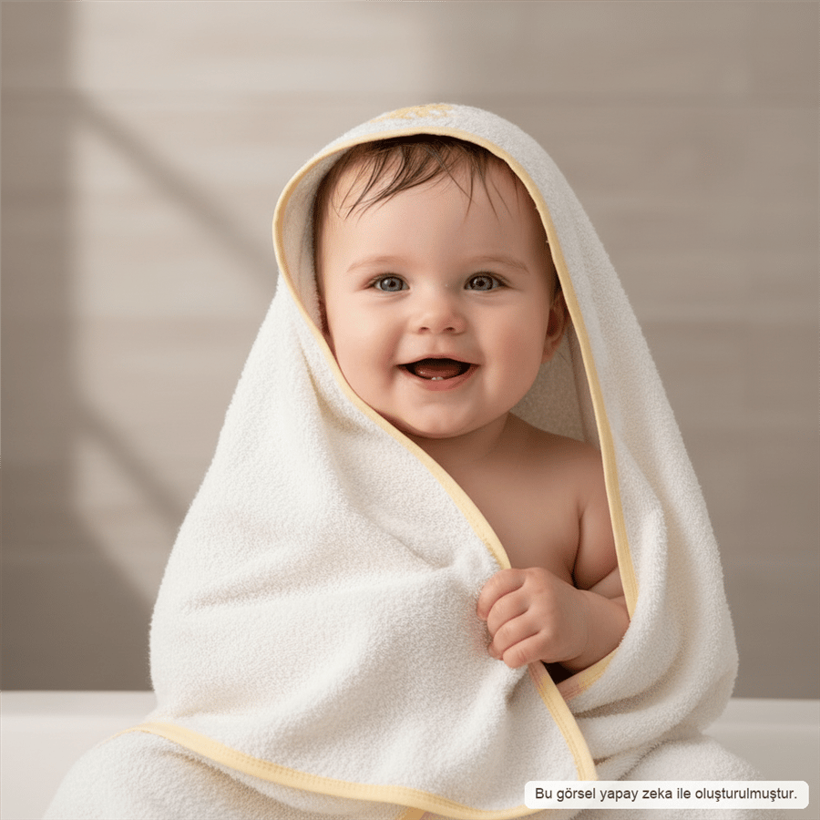 Unisex Yenidoğan Ahtapot Nakışlı Kapüşonlu Havlu