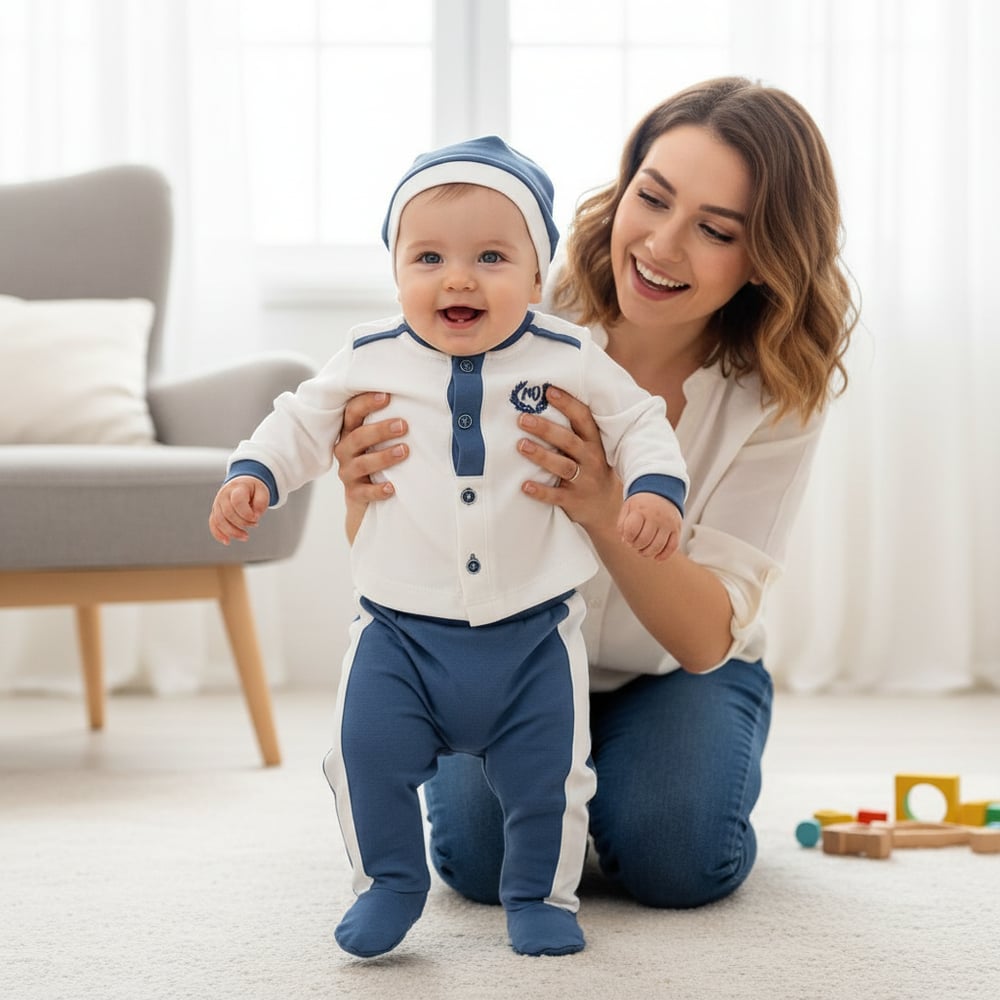 Erkek Bebek Little King 5li Set