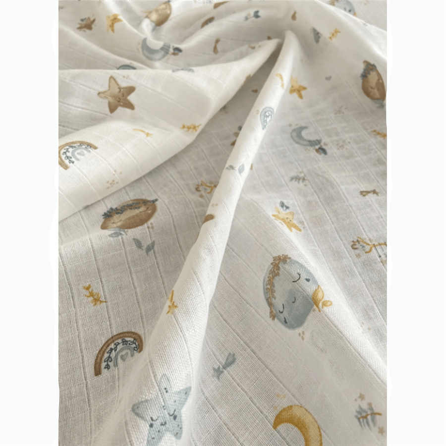 Unisex Yenidoğan Müslin Bebek Battaniyesi Çok Amaçlı 90x90 cm
