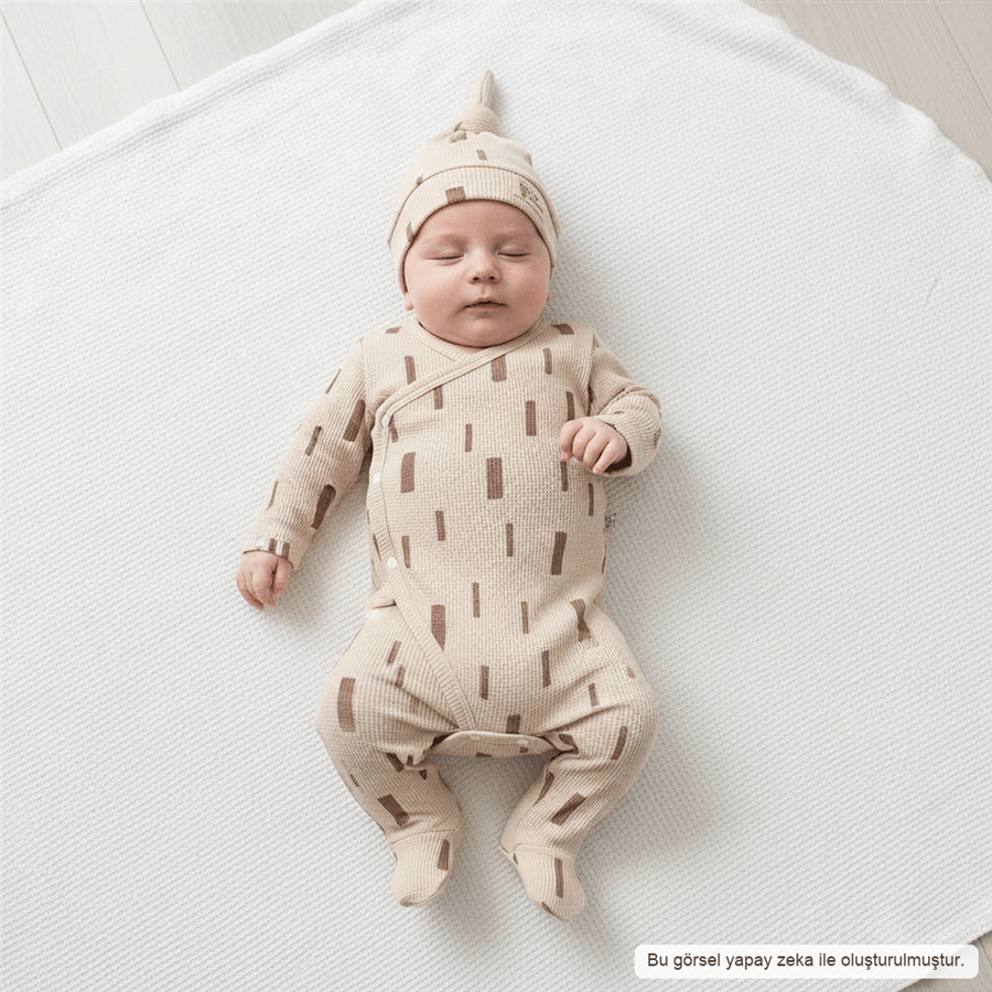 Unisex Bebek Şapkalı 3lü Takım