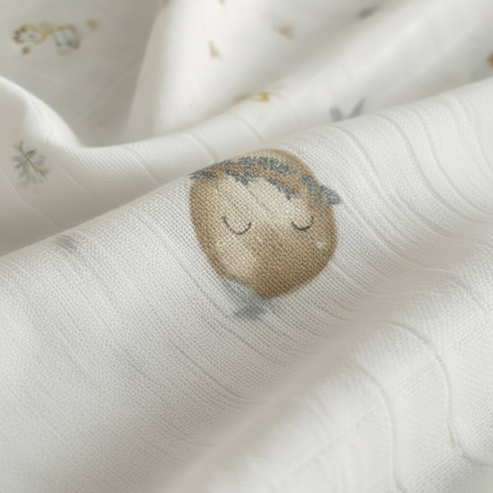 Unisex Yenidoğan Bebek %100 Pamuklu Desenli Çok Amaçlı Müslin Battaniye