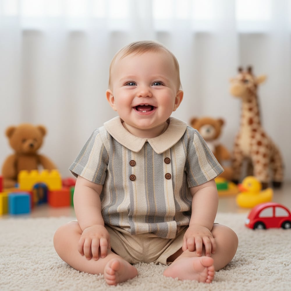 Erkek Bebek Çocuk Kısa Kollu Şortlu 2li Takım