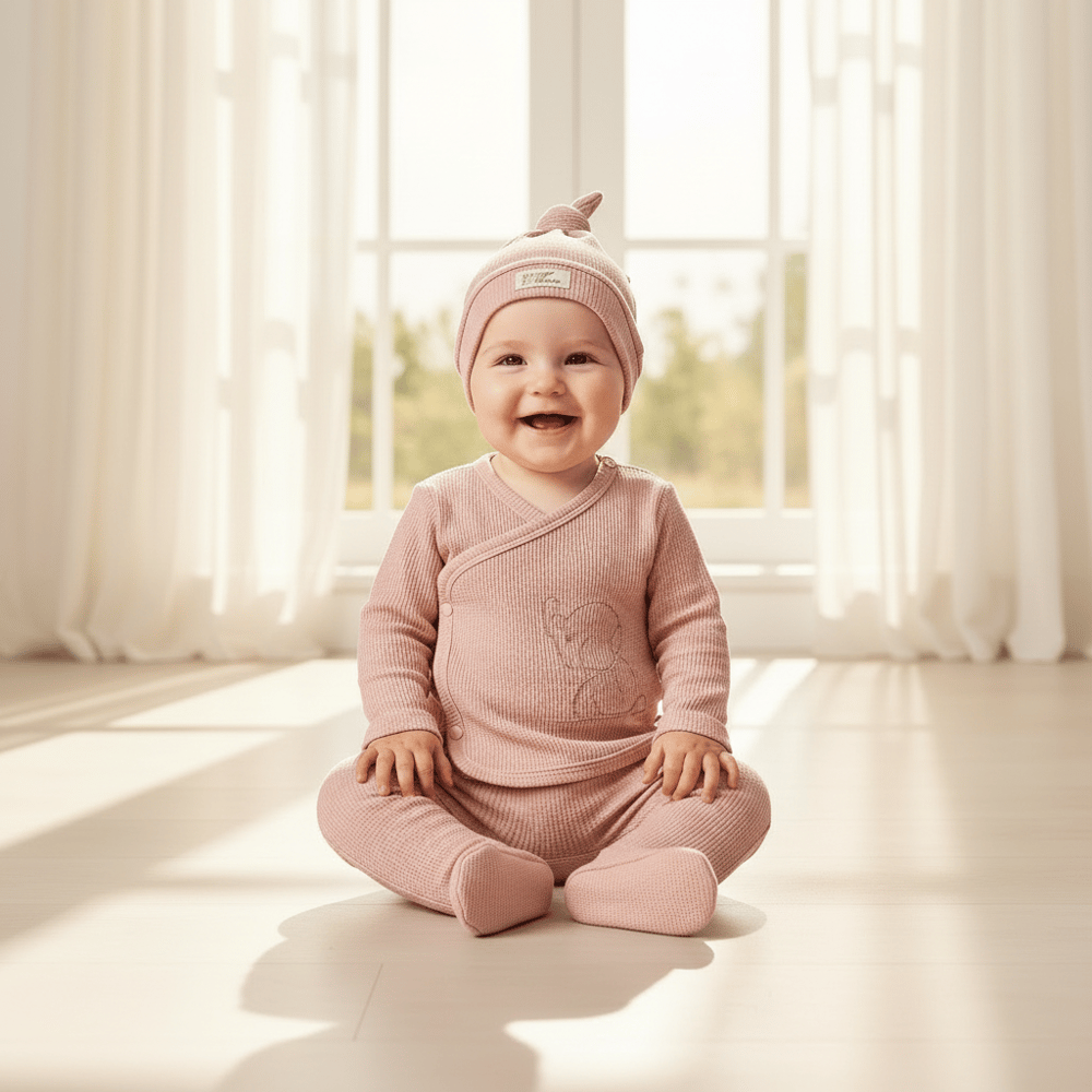 Kız Bebek Şapkalı 3lü Takım