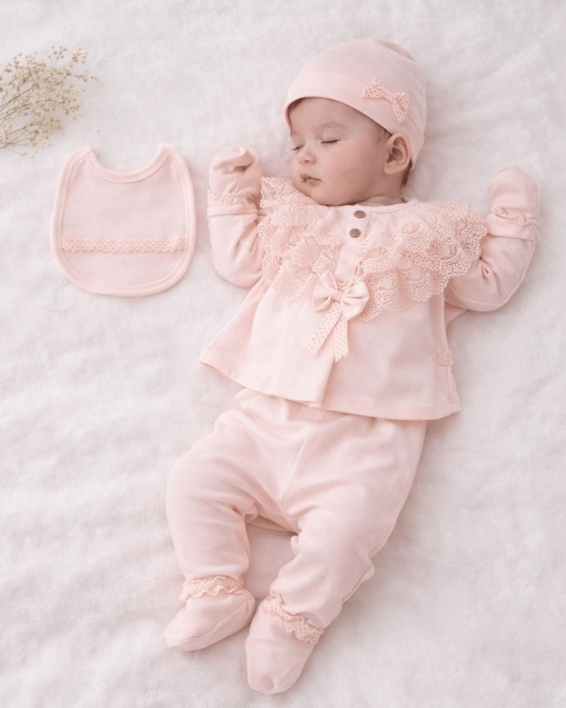 Kız Bebek Dantelli Hastane Çıkışı 5li Set