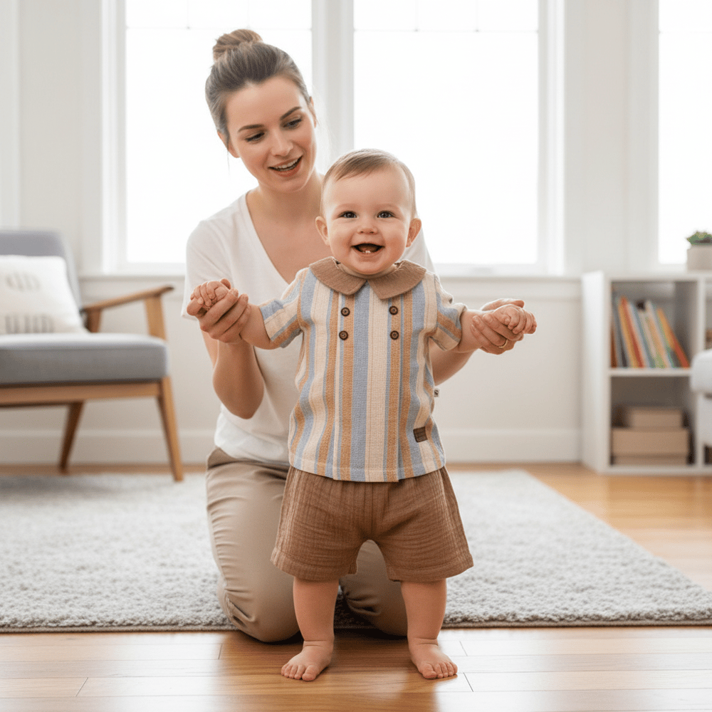 Erkek Bebek Çocuk Kısa Kollu Şortlu 2li Takım