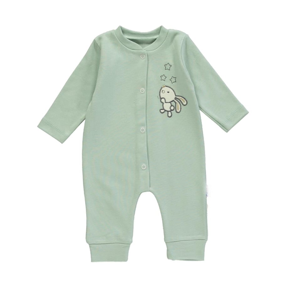 Unisex Bebek Pamuklu Uzun Kollu Çıtçıtlı Tulum 3-9 Ay