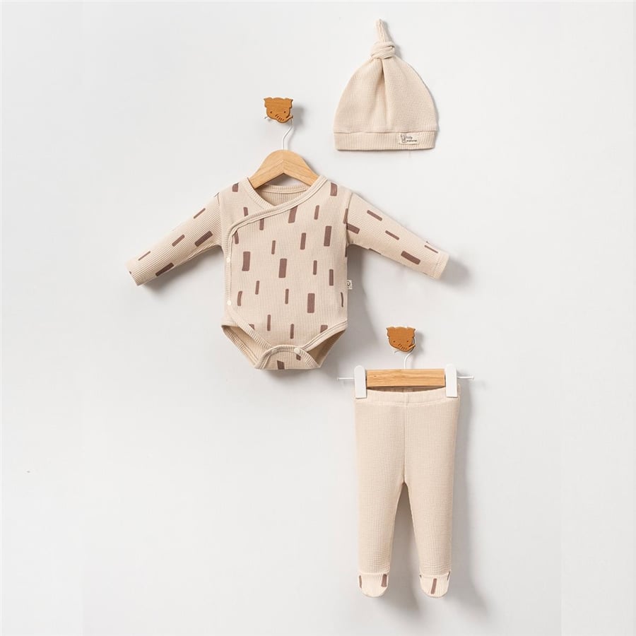 Unisex Bebek Şapkalı 3lü Takım