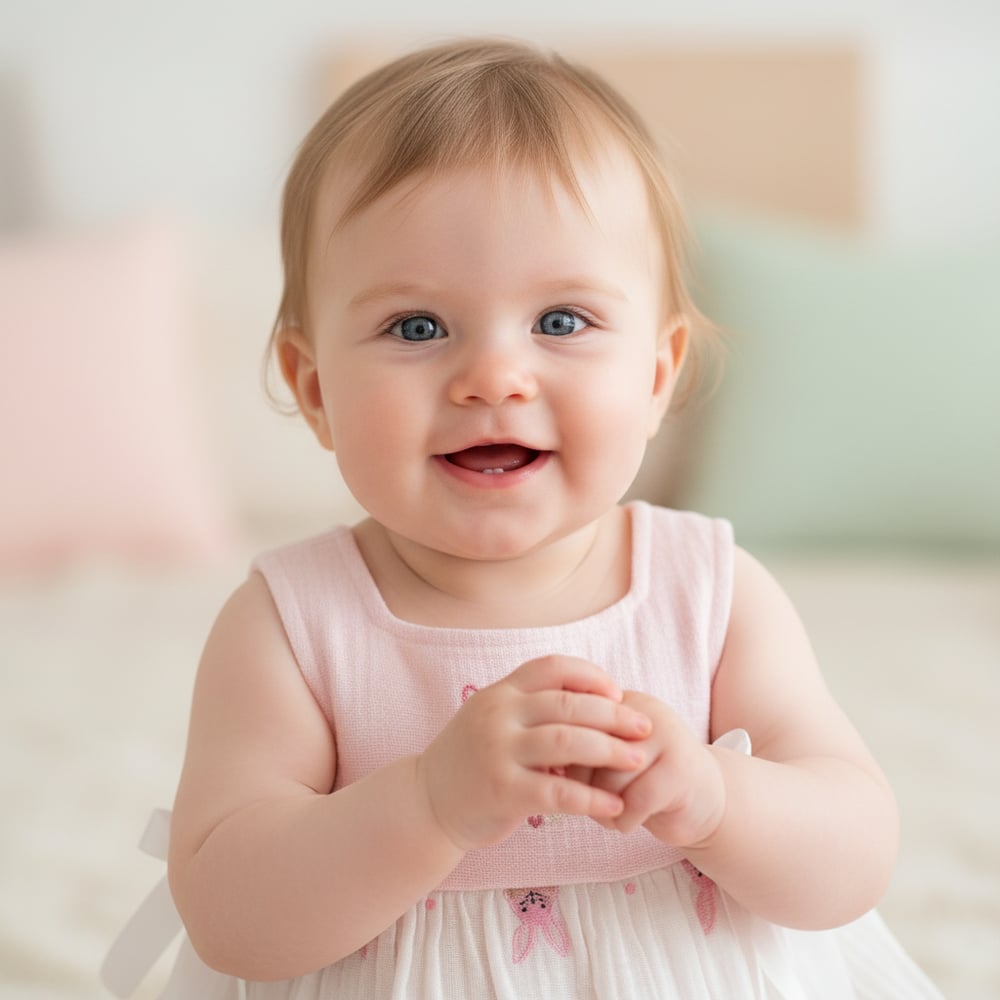 Kız Bebek Çocuk Sıfır Kollu Askılı Nakışlı Elbise  