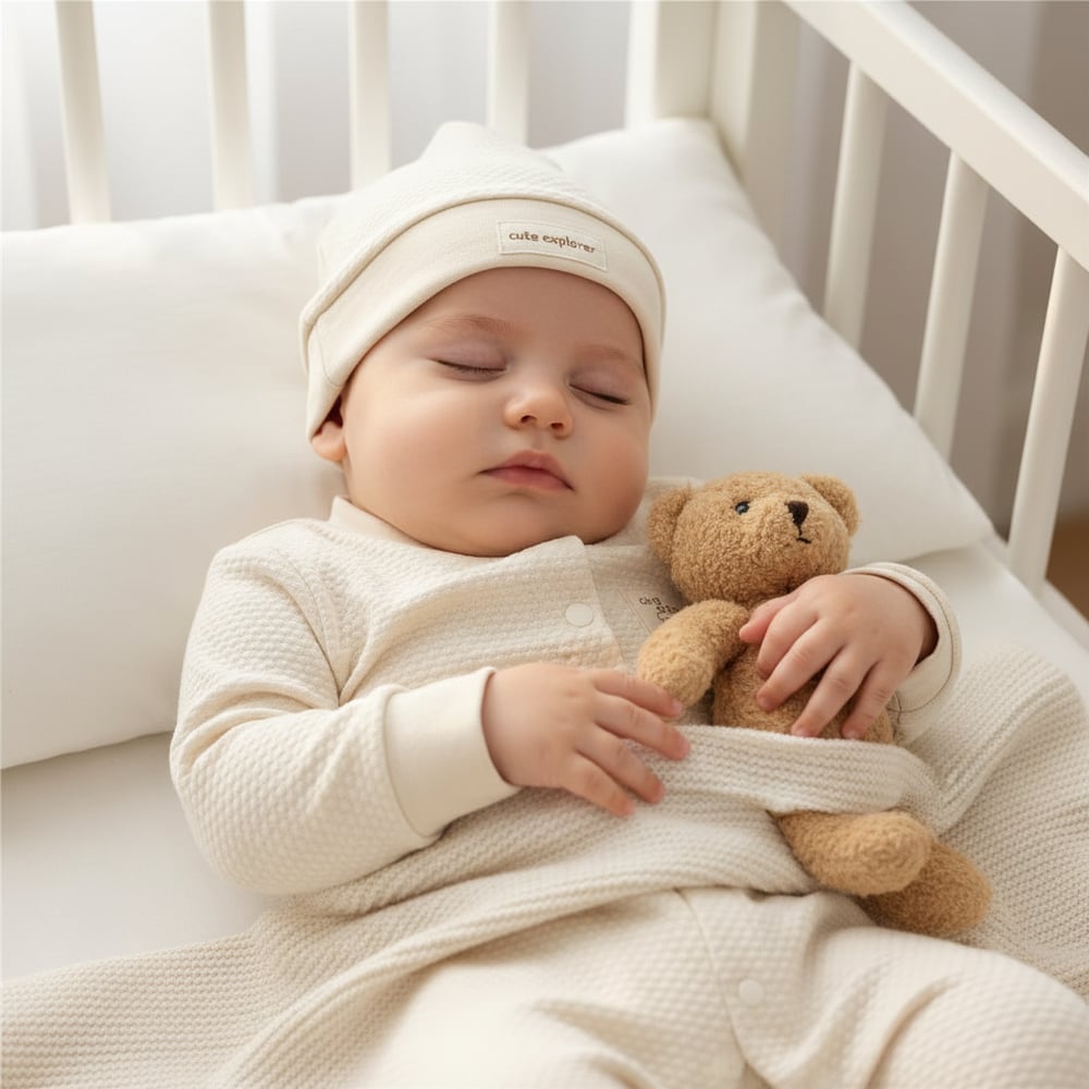 Unisex Bebek Şapkalı Tulum  