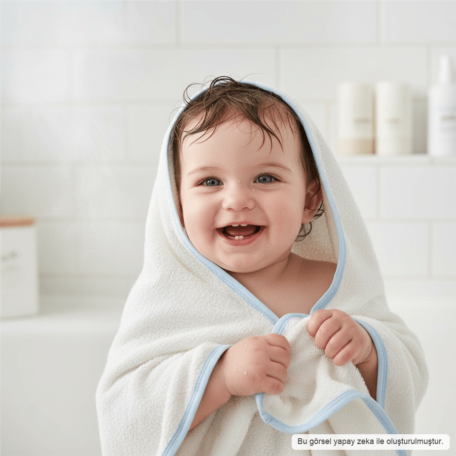 Unisex Yenidoğan Ahtapot Nakışlı Kapüşonlu Havlu