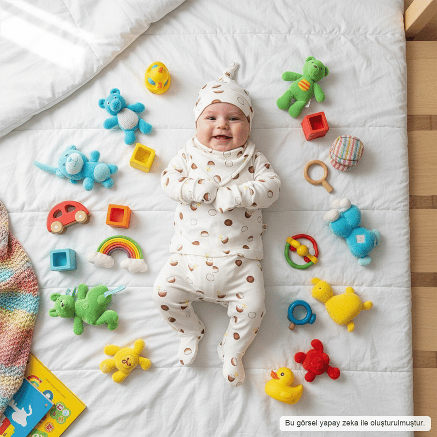 Unisex Yenidoğan Coconut Desenli 5li Hastane Çıkışı