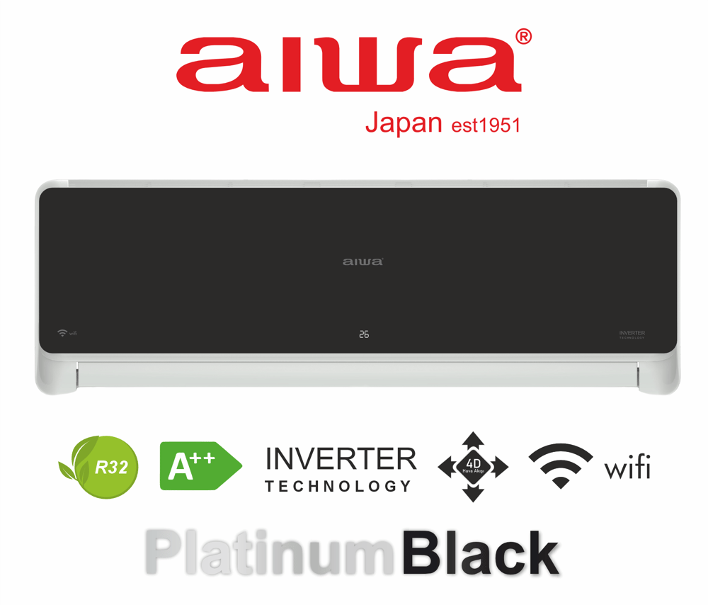 Aiwa Platinum Black Seris Duvar Tipi Split Klima