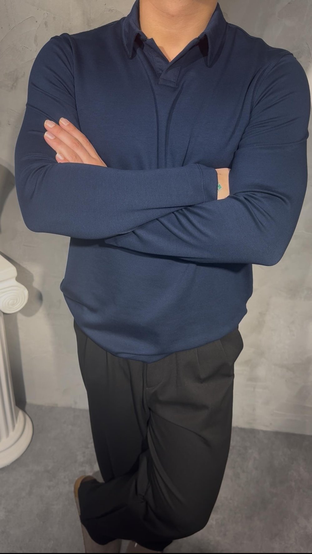 SMARTFİT POLO LONG SLEEVE ( MİDNİGHT NAVY ) GECE MAVİSİ