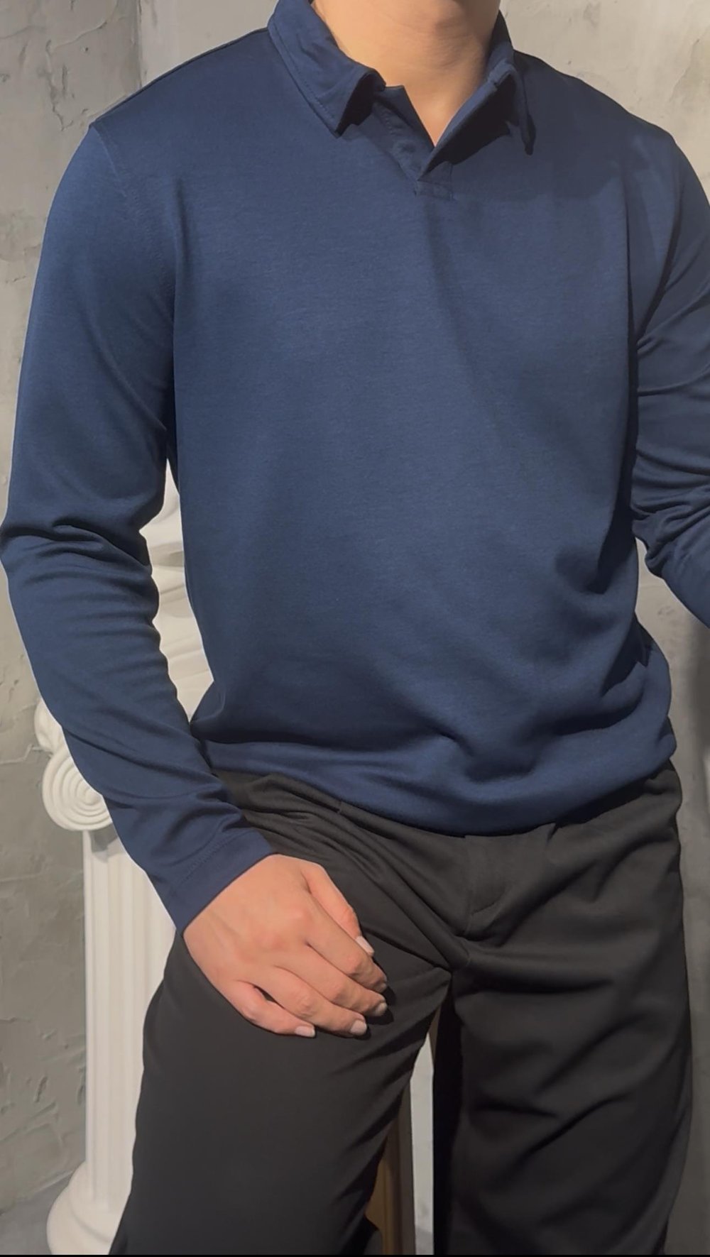SMARTFİT POLO LONG SLEEVE ( MİDNİGHT NAVY ) GECE MAVİSİ