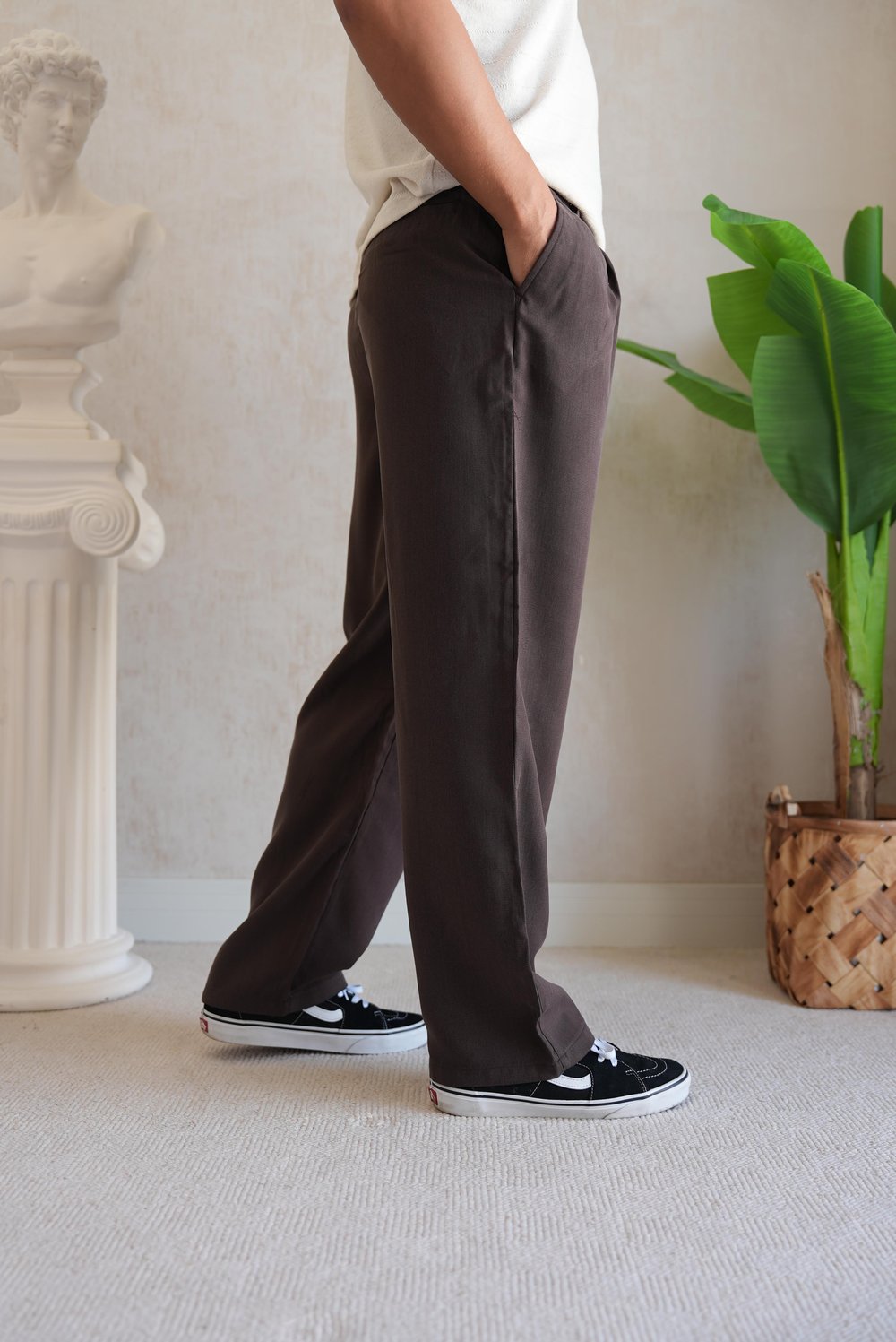 TENCEL FRESH KAHVERENGİ KUMAŞ PANTOLON