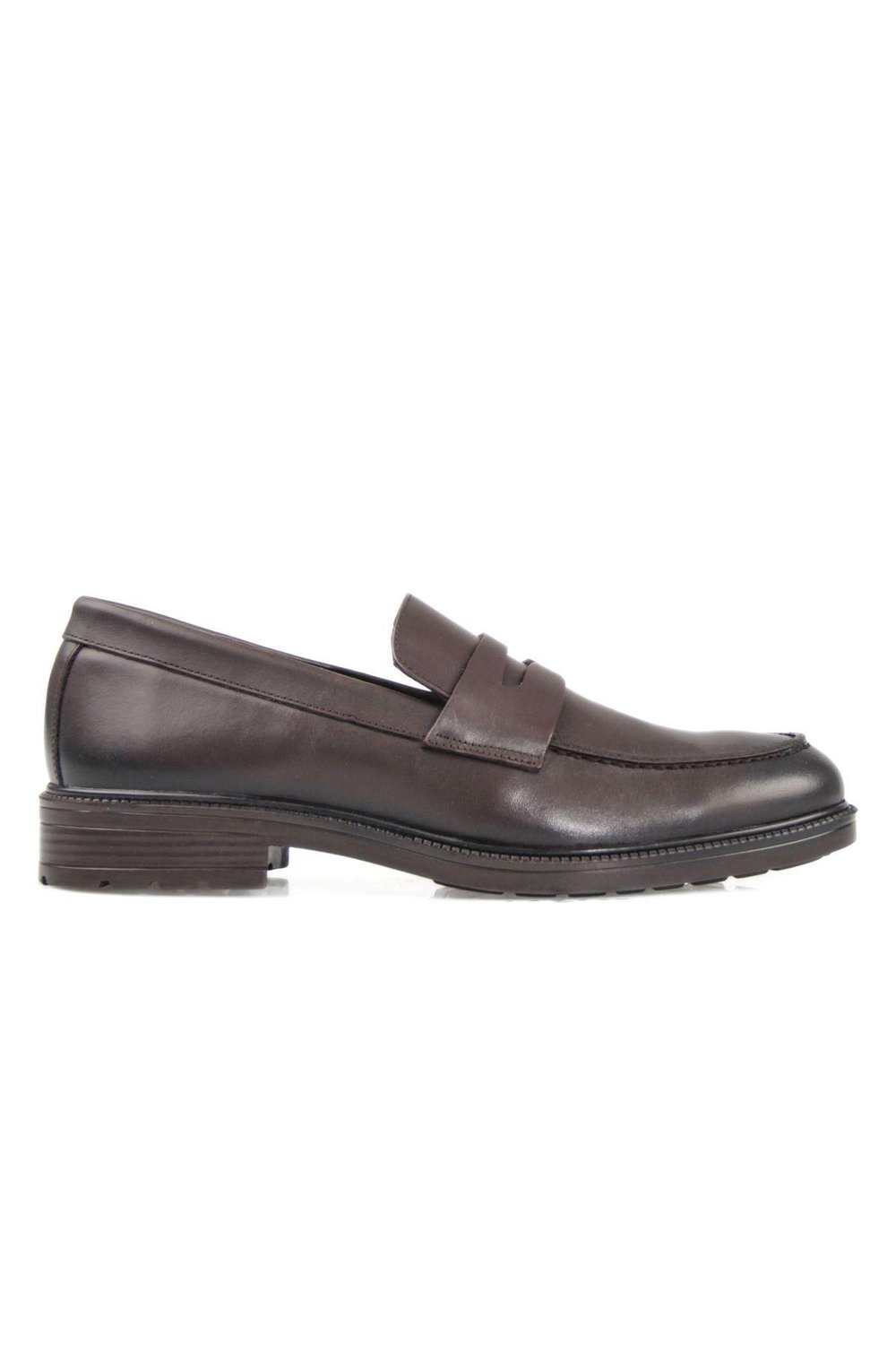 Hakiki Deri Bantlı Kalın Taban Klasik Loafer Ayakkabı Duravole