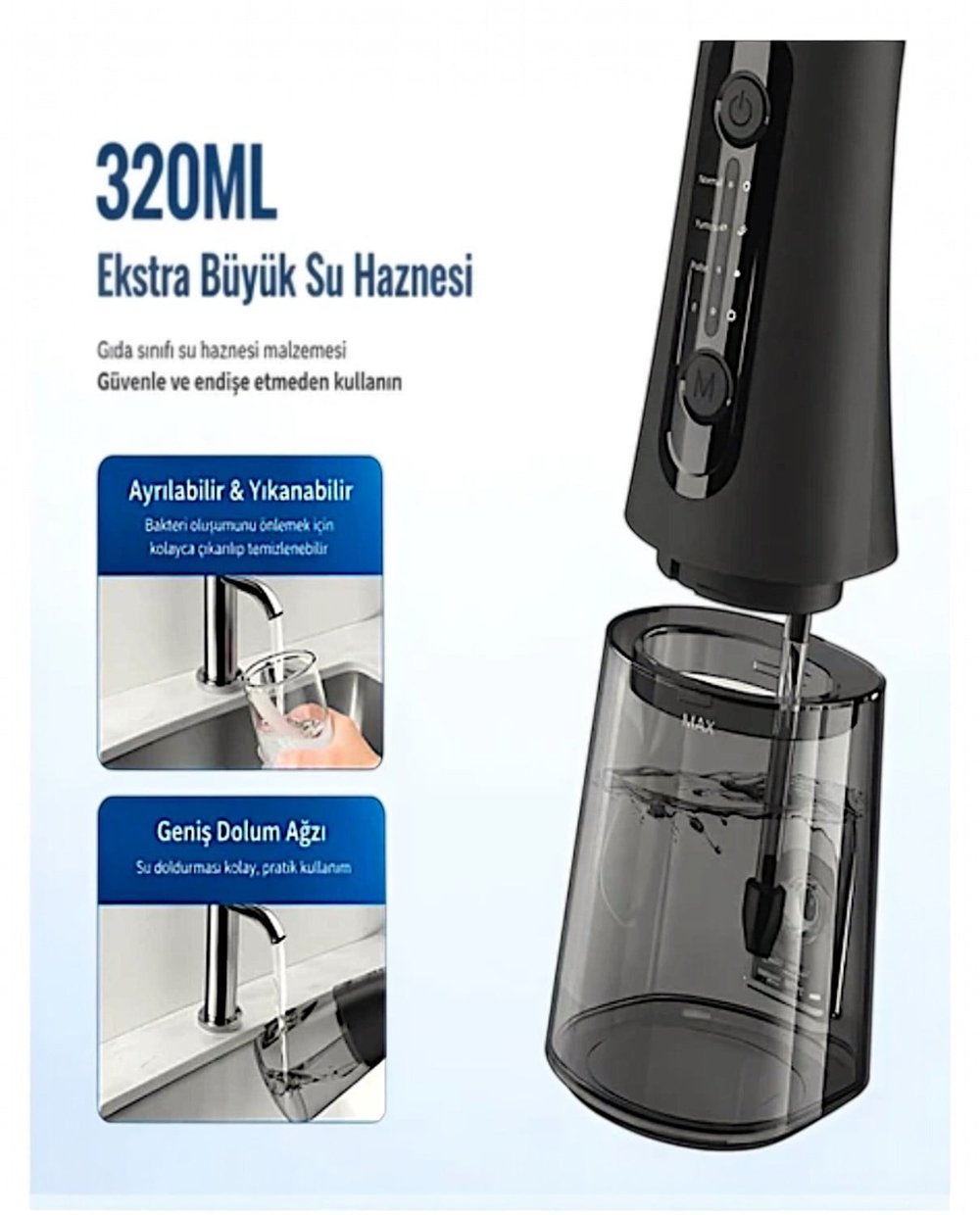 AMF11 Auhma Smart Akıllı Ağız Duşu Çoklu Hız Ayarlı Siyah