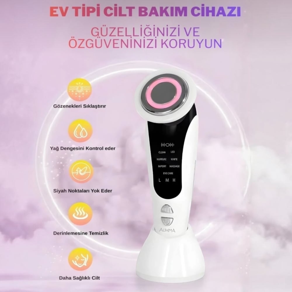 AUHMA AHB-05 Yüz Germe Sıkılaştırma, Cihazı Siyah Nokta Temizleme,Göz Altı Bakımı 7si 1 Arada 