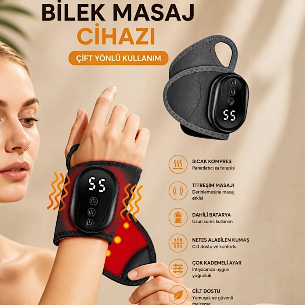 Auhma AMG40 Şarj edilebilir Akıllı Isıtmalı Masaj Aleti 3 Kademeli Titreşim & 5