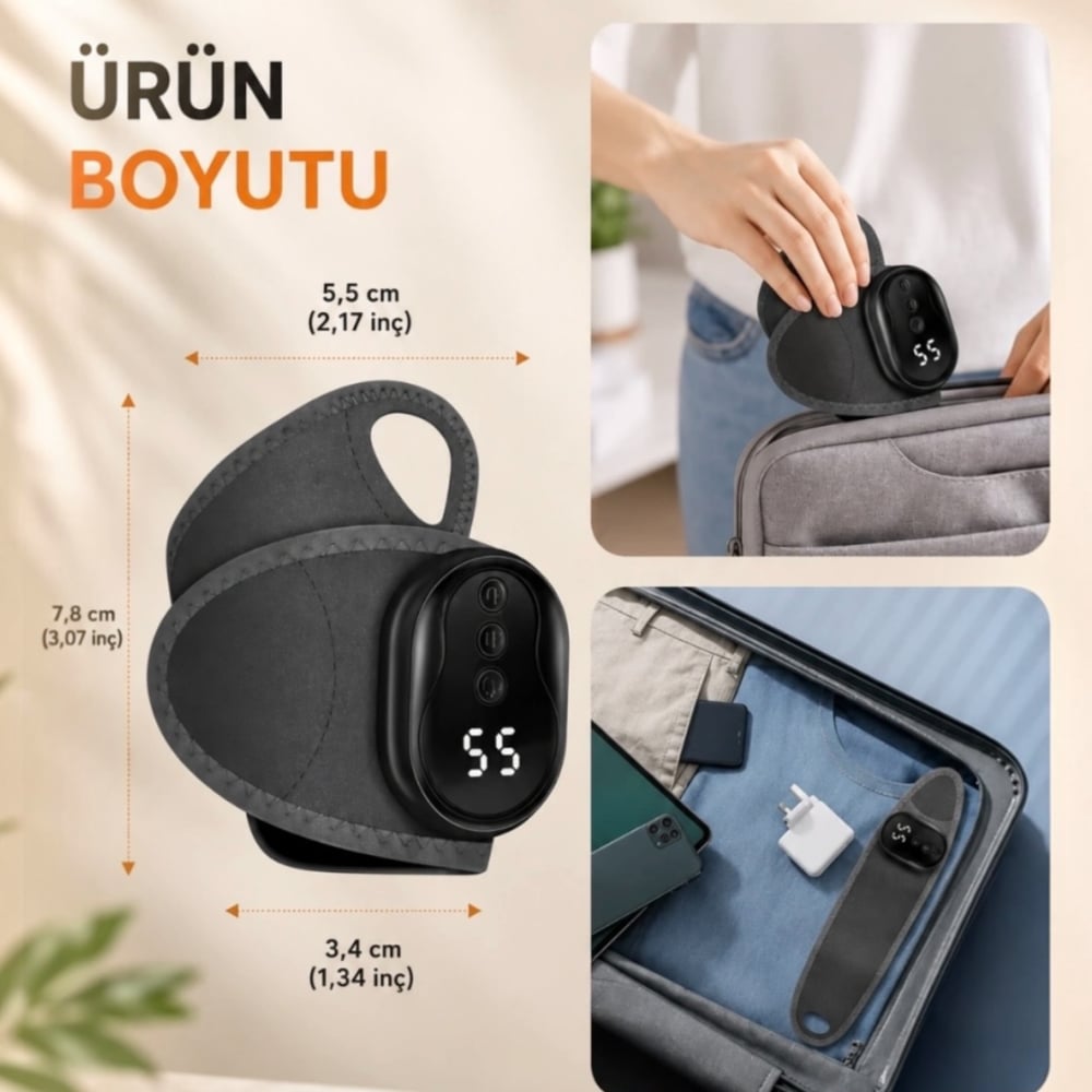 Auhma AMG40 Şarj edilebilir Akıllı Isıtmalı Masaj Aleti 3 Kademeli Titreşim & 5
