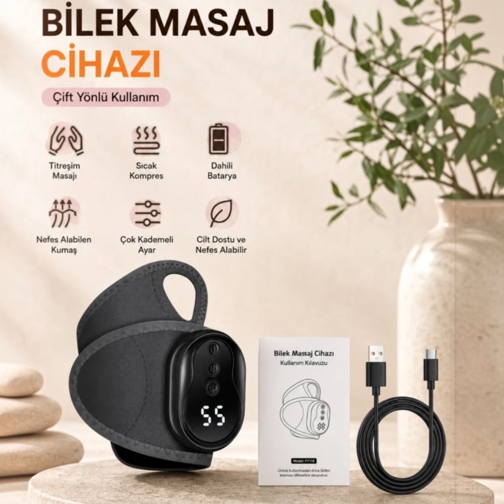 Auhma AMG40 Şarj edilebilir Akıllı Isıtmalı Masaj Aleti 3 Kademeli Titreşim & 5