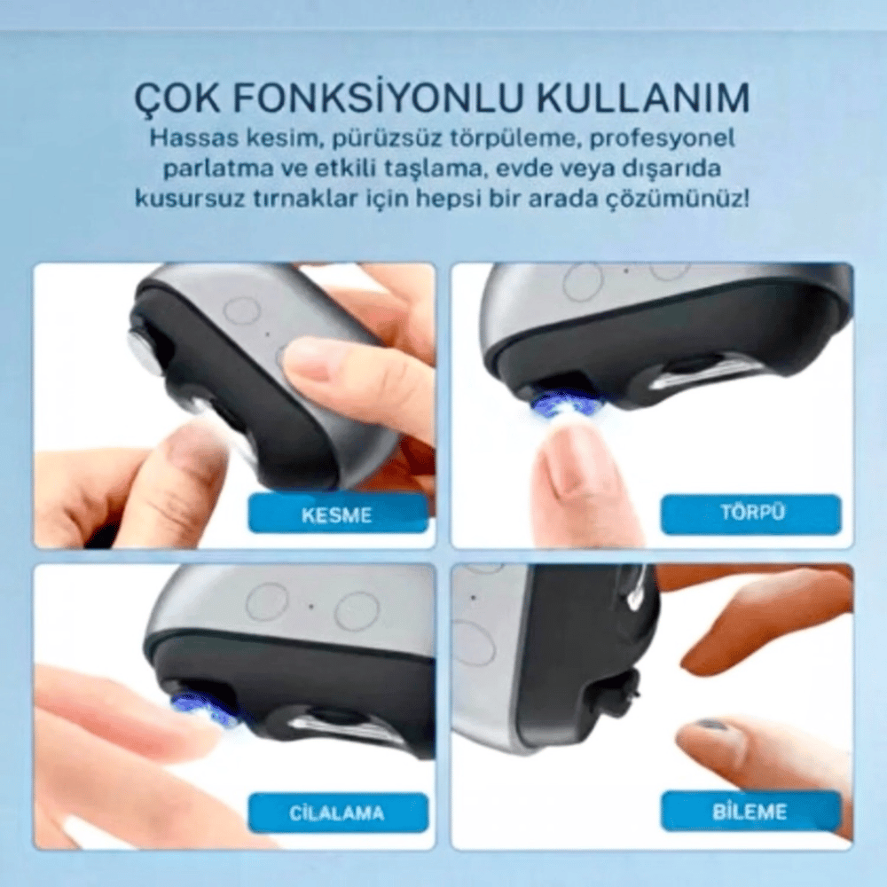 AUHMA ANC-02 4in1 Elektrikli Tırnak Törpüleme Ve Kesme Makası Otomatik Tırnak Makinesi