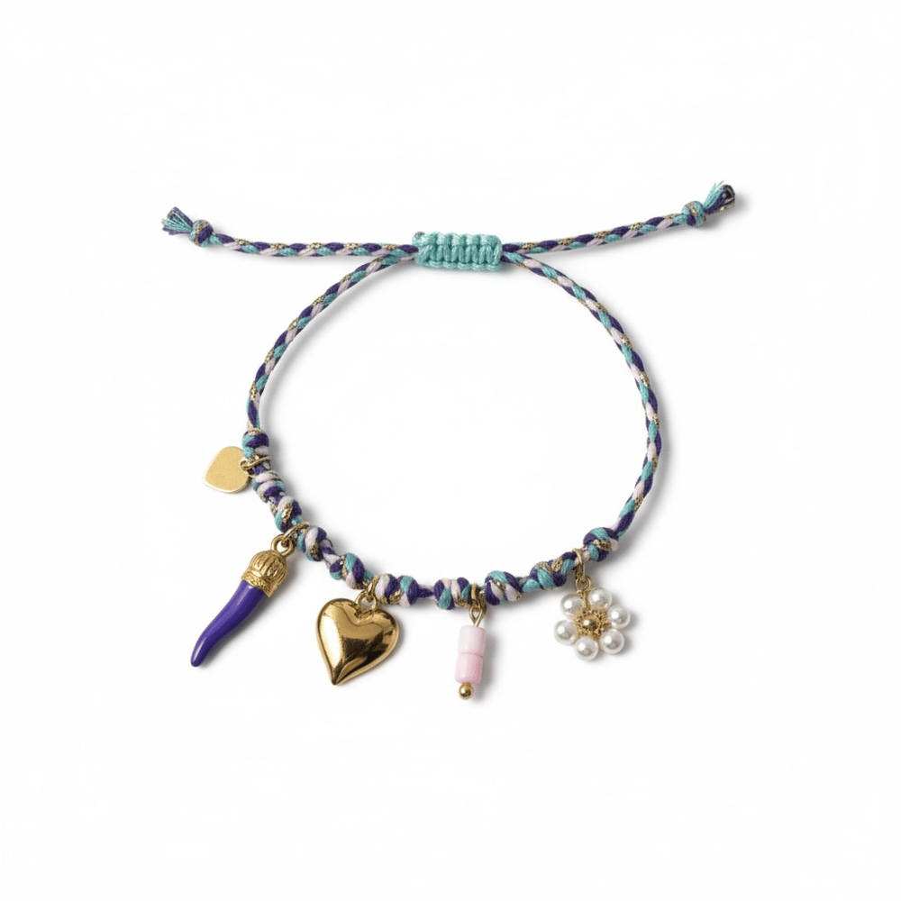 Çelik Summer Charms Mor Bileklik Altın Renk