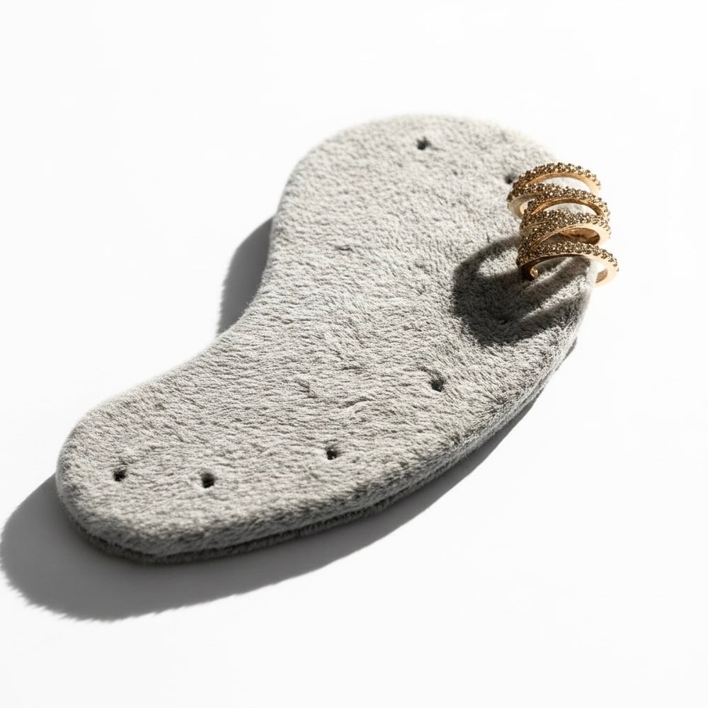 Earcuff Sıkıştırmalı Pirinç Kıkırdak Küpe Sarmal Zirkon Taşlı Altın Renk         