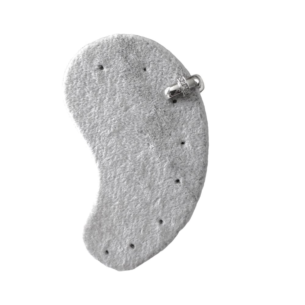 Earcuff Sıkıştırmalı Pirinç Kıkırdak Küpe Kare Zirkon Taşlı Gümüş  Renk         