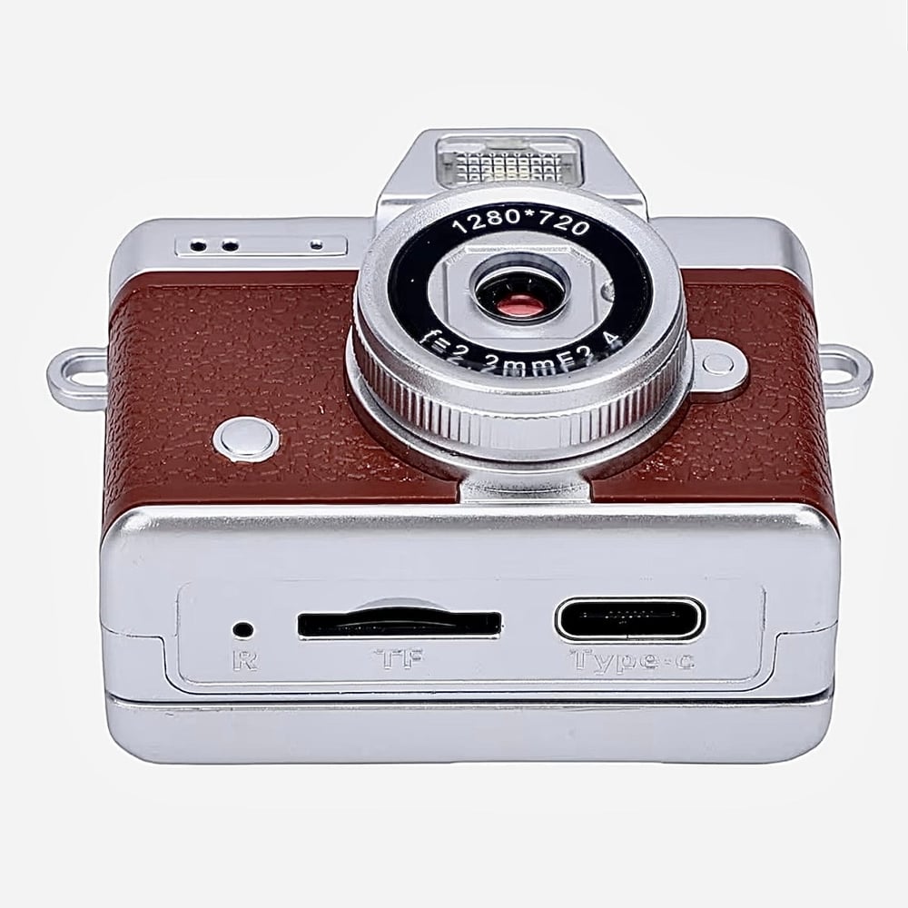 Mini Dijital Kamera (Boy 3,5 *4,5 cm )Yüksek Çözünürlüklü 1280*720 Hd Ekranlı Kahve