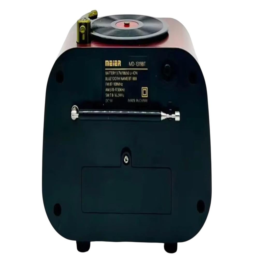 Nostaljik Gramofon Görünümlü Fm Radyo Retro Ahşap Bluetooth Hoparlör
