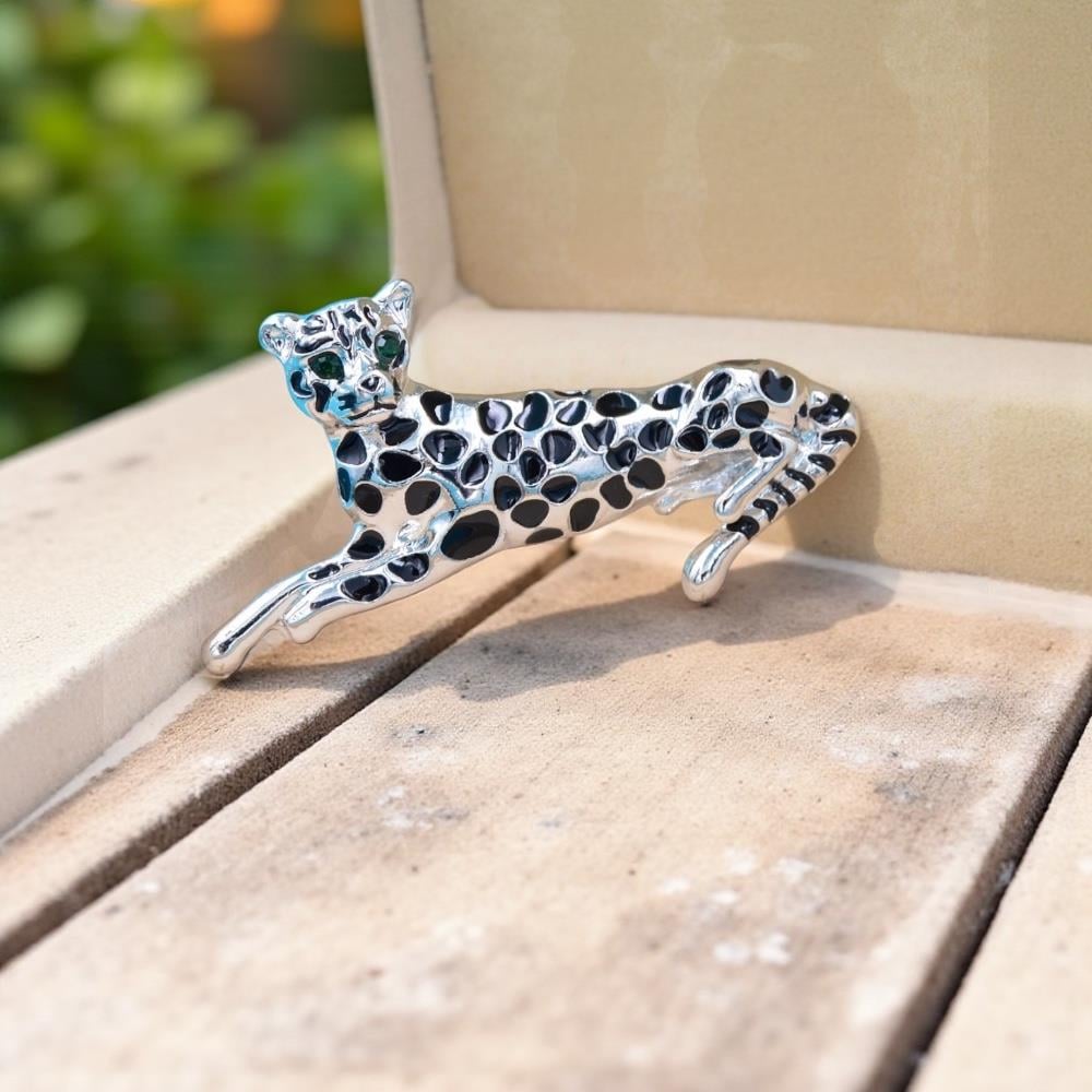 Panter Broş (6 cm) Gümüş Renk