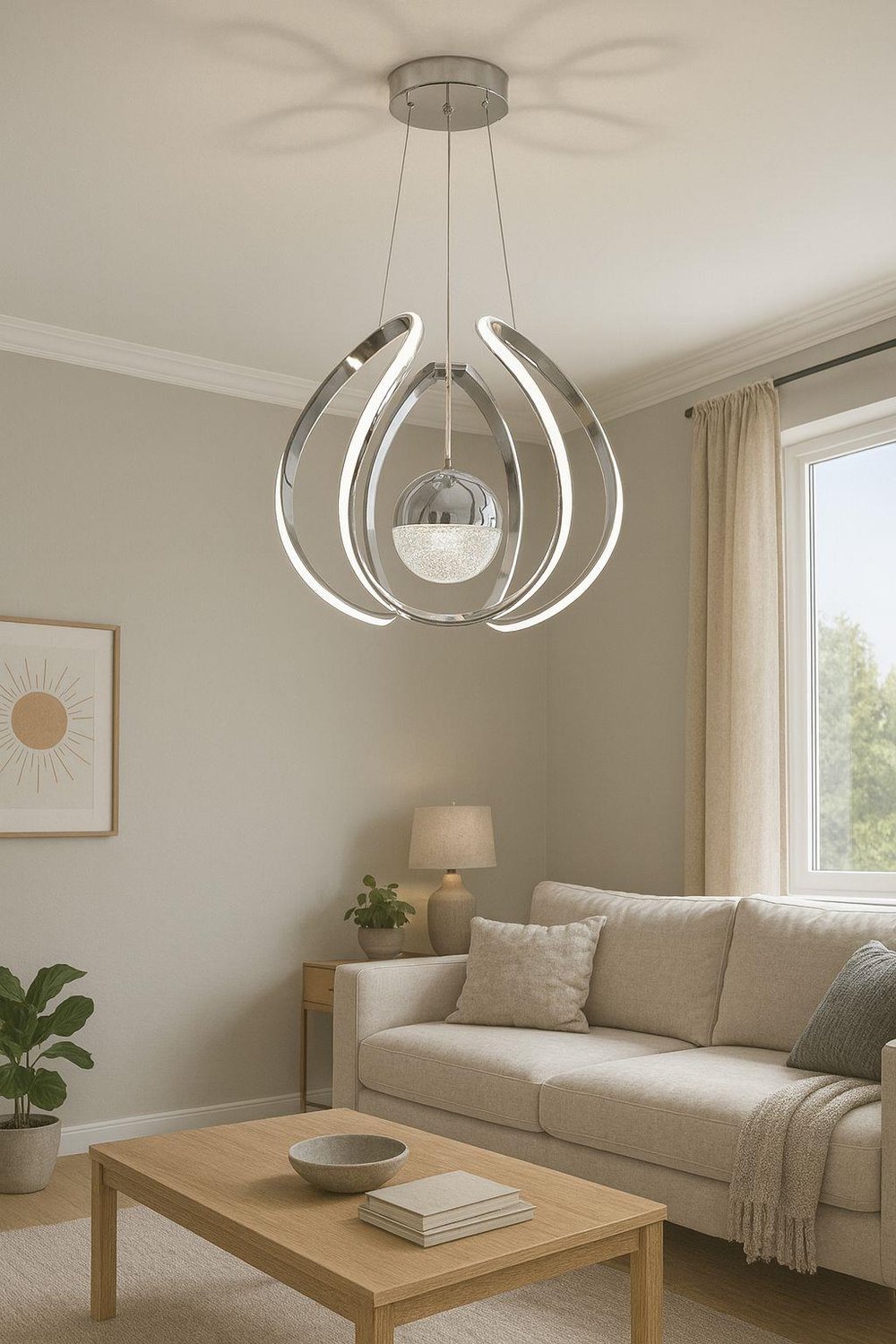 LEDLİ AVİZE AHTAPOT BÜYÜK 1 TOP KROM