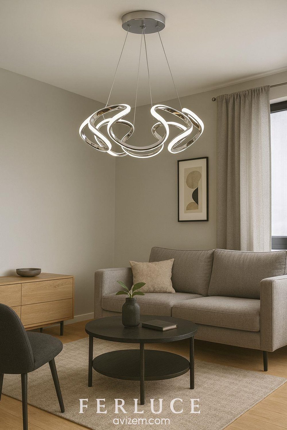 LEDLİ AVİZE DRON MAXİ KROM