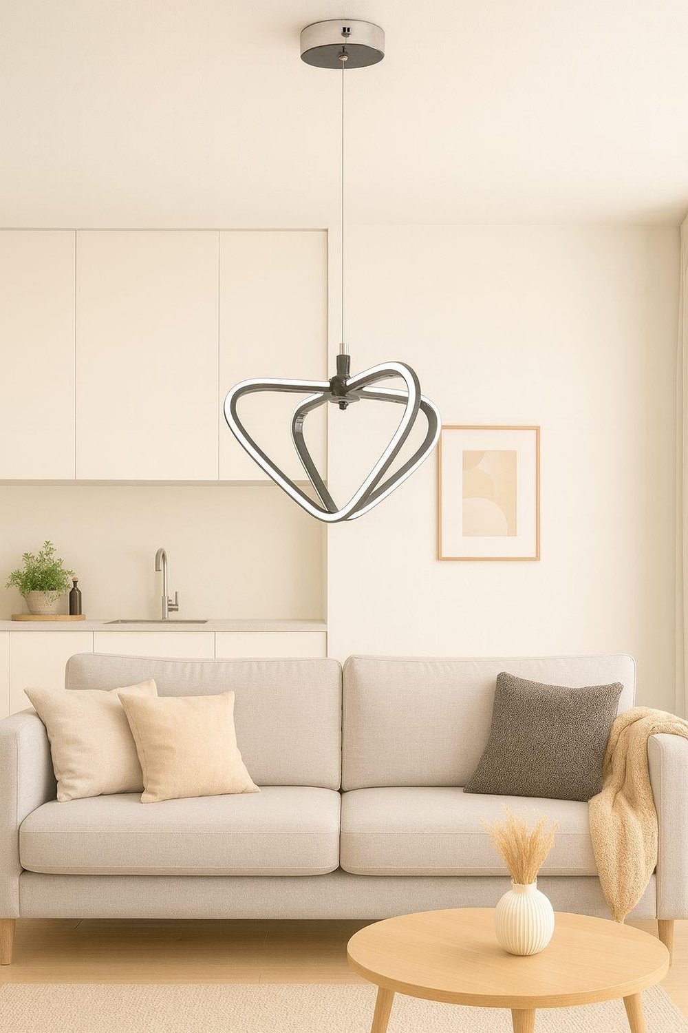 LEDLİ AVİZE KAMELYA 50 CM KROM