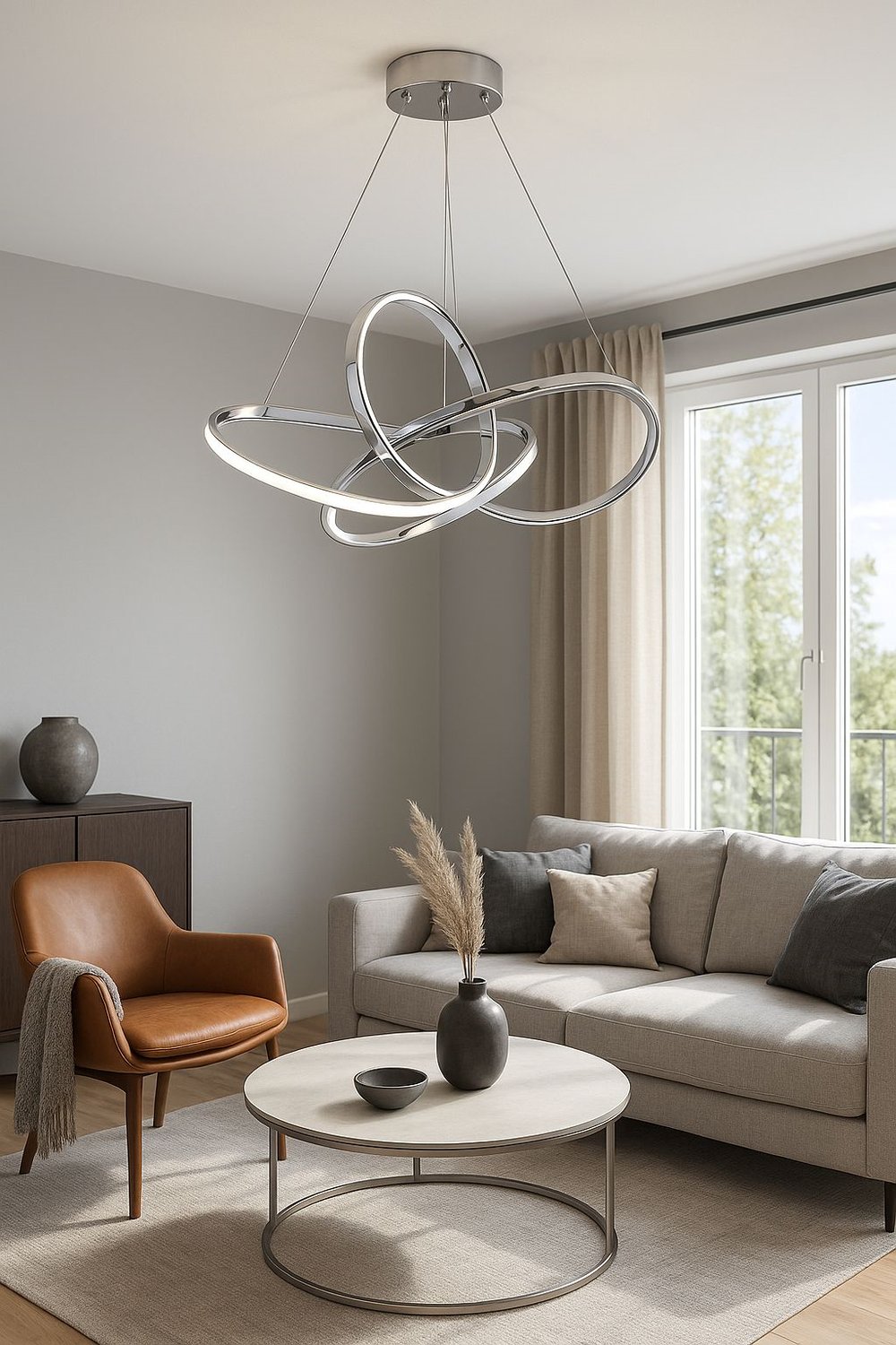LEDLİ AVİZE KARMAŞIK BÜYÜK KROM